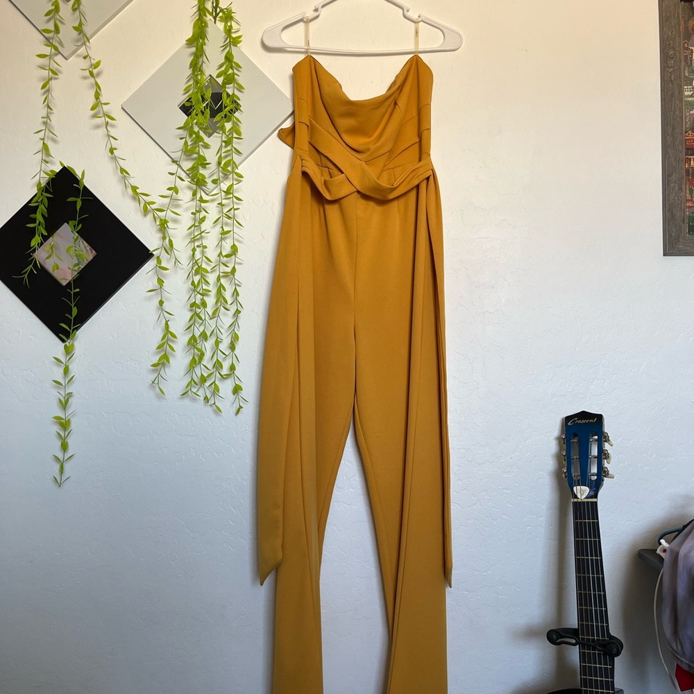 Yellow Strapless Jumpsuit